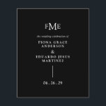 Fiona Black Bold Monogram Modern Wedding<br><div class="desc">Contemporary and modern wedding program featuring a simple and minimal design with your three initial monogram along with your names and wedding date in bold typography.  This minimalist black typographic design can be customised to any colour you choose in the design editing tool.</div>