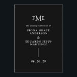 Fiona Black Bold Monogram Modern Wedding Program<br><div class="desc">Contemporary and modern wedding program featuring a simple and minimal design with your three initial monogram along with your names and wedding date in bold typography.  This minimalist black typographic design can be customised to any colour you choose in the design editing tool.</div>