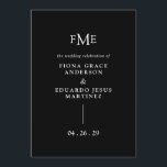 Fiona Black Bold Monogram Modern Wedding Program<br><div class="desc">Contemporary and modern wedding program featuring a simple and minimal design with your three initial monogram along with your names and wedding date in bold typography.  This minimalist black typographic design can be customised to any colour you choose in the design editing tool.</div>