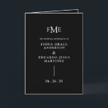 Fiona Black Bold Monogram Modern Wedding Program<br><div class="desc">Contemporary and modern folded wedding program featuring a simple and minimal design with your three initial monogram along with your names and wedding date in bold typography.  This minimalist black typographic design can be customised to any colour you choose in the design editing tool.</div>