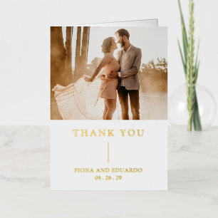 Fiona Bold Monogram Modern Wedding Foil Greeting Card
