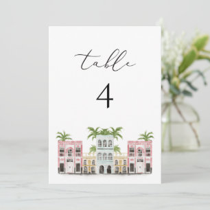 FIONA Charleston Rainbow Row Table Number Card