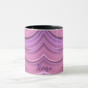 FIONA ~ GLOSSY 3D Zany Pink Mauve Fractal ~ Mug 