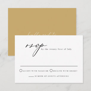 FIONA Modern Minimalist Calligraphy Mustard RSVP Invitation