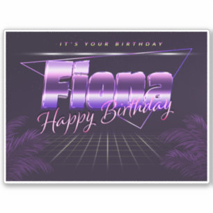 Fiona Name First name lila retro Sticker Birthday