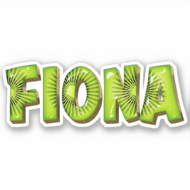 Fiona Name Kiwi Design Sticker (Front)