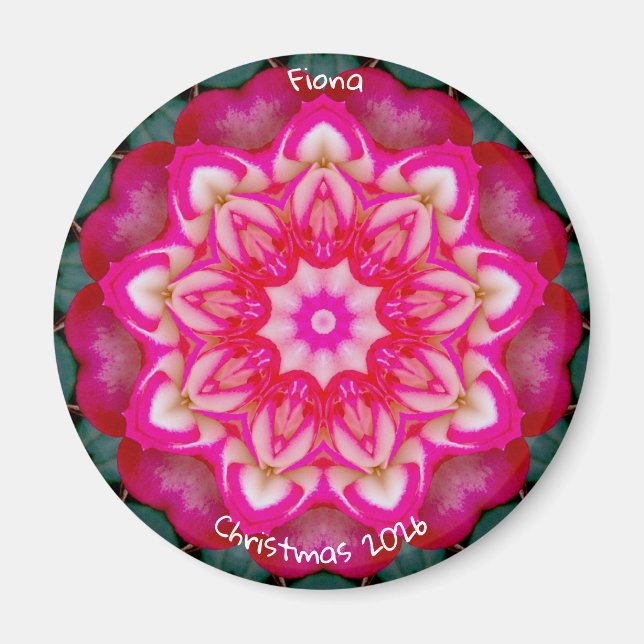 FIONA ~ Personalized Miniature Rose Fractal ~ Magnet (Front)