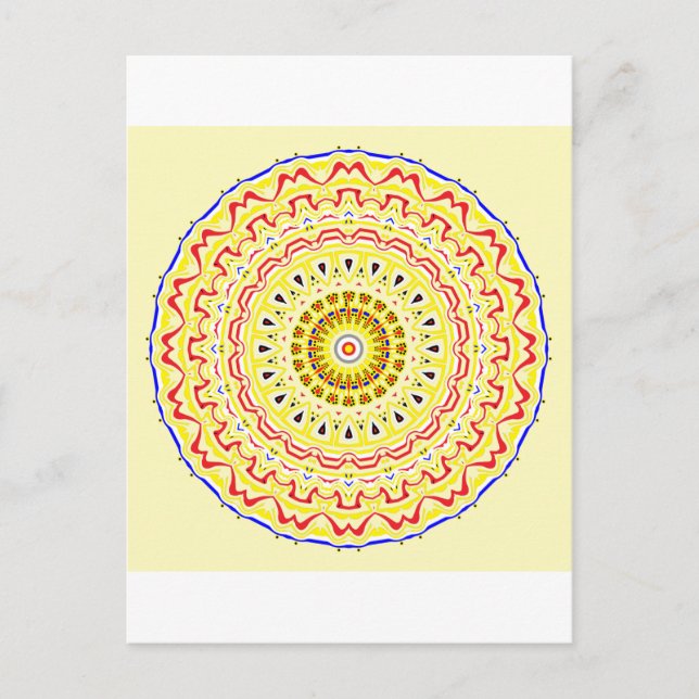 Fiona Pop Art Mandala Kaleidoscope Postcard (Front)