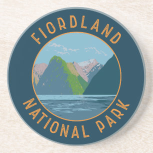 Fiordland National Park New Zealand Retro Circle Coaster