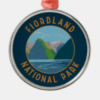 Fiordland National Park New Zealand Retro Circle