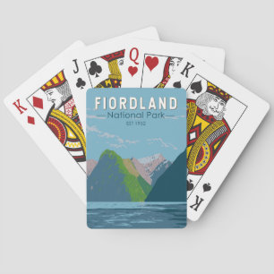 Fiordland National Park New Zealand Travel Art Playing Cards