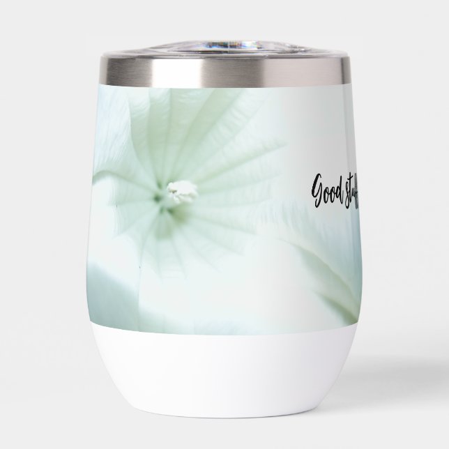 Fiore Bianco Stainless Steel Wine Tumbler (Front)