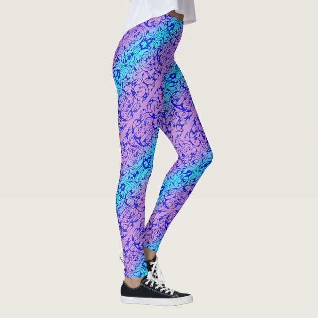 Fiore Blue and Purple Leggings (Right)
