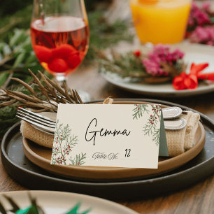 Fir Branches Holiday Place Cards