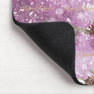 Fir Branches With Pine Cones On Snow Mouse Pad