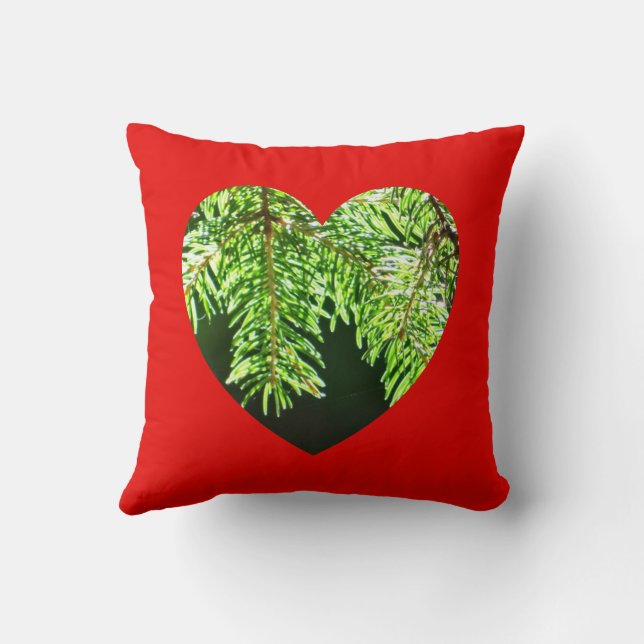 Fir Cone Branch In Heartshape Cushion (Back)