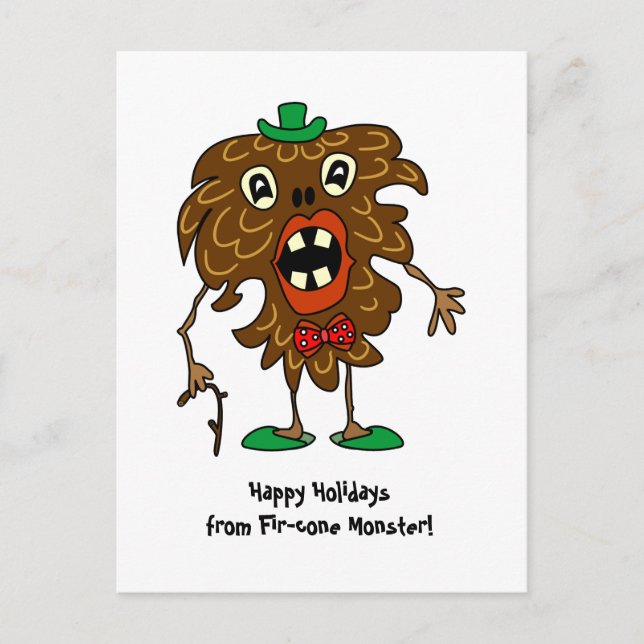 Fir-cone monster funny Custom Custom Postcard (Front)