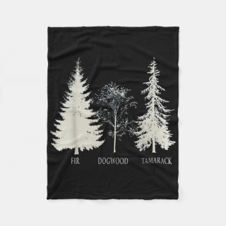 Fir Dogwood Tamarack Vintage Tree National Park  Fleece Blanket
