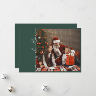 Fir Green Photo Family Christmas Holiday Card