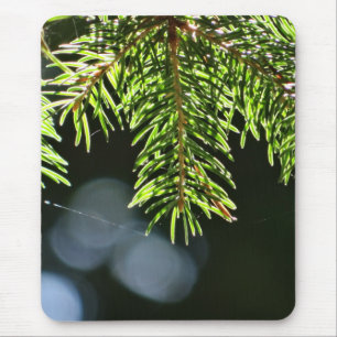 Fir pine needles with bokeh mouse pad