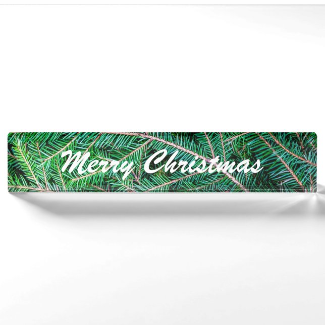 Fir tree branch nameplate (Front)