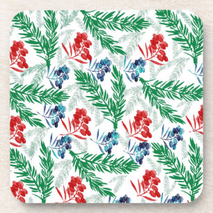 Fir Tree Branches with Berries Coaster