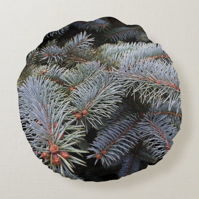 fir tree buds round cushion (Back)