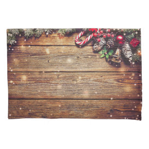 Fir Tree Christmas: Dark Wood Decoration Pillowcase
