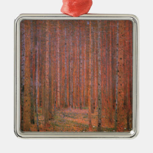 Fir Tree Forest (by Gustav Klimt) Metal Ornament