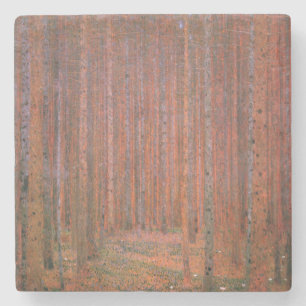 Fir Tree Forest (by Gustav Klimt) Stone Coaster