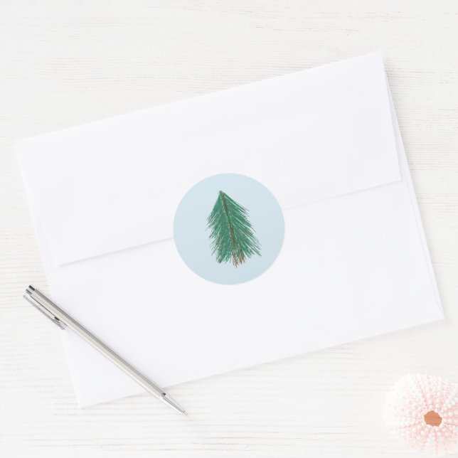 Fir Tree Forest  Classic Round Sticker (Envelope)