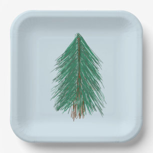 Fir Tree Forest  Paper Plate