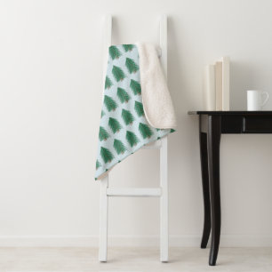 Fir Tree Forest Sherpa Blanket