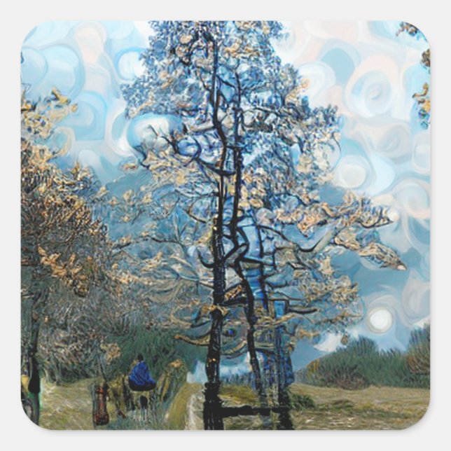 FIR TREE SQUARE STICKER (Front)