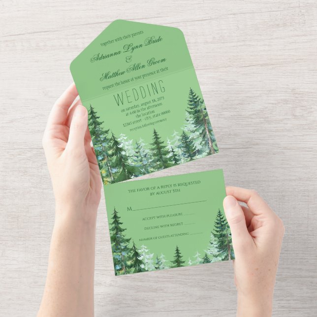 Fir Tree Wedding Invite (Tearaway)