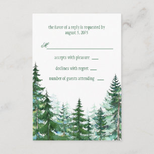Fir Tree Wedding RSVP Card