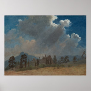 Fir Trees and Storm Clouds Poster