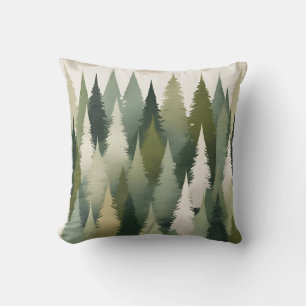 Fir Trees Green Neutrals Cushion