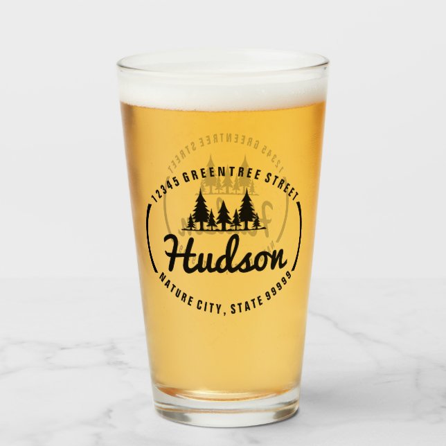 Fir Trees Oval Design ID304 Glass (Front Filled)