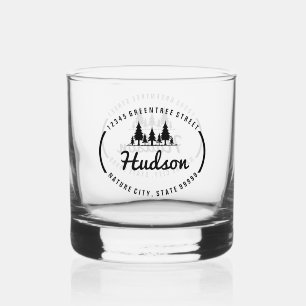 Fir Trees Oval Design ID304 Whiskey Glass