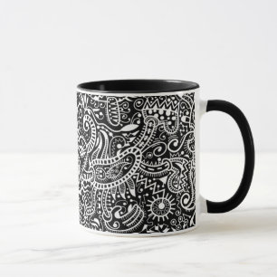 "Fira" Mug, White on Black Mug