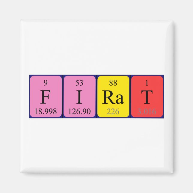 Firat periodic table name magnet (Front)