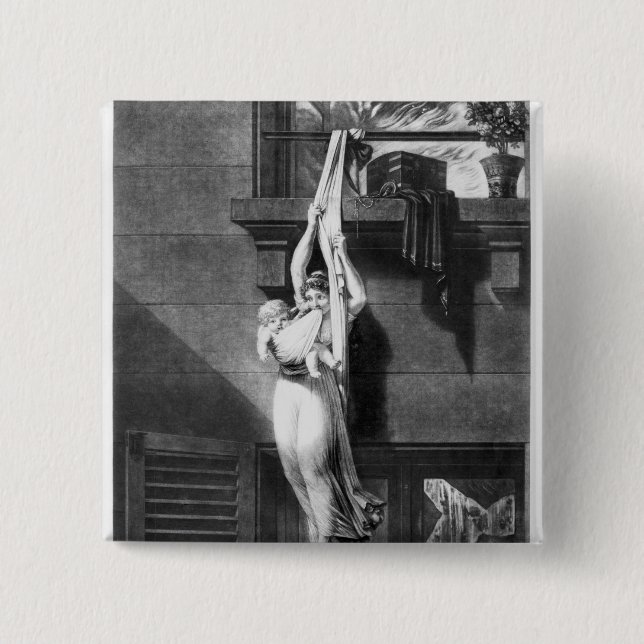 Fire 15 Cm Square Badge (Front)