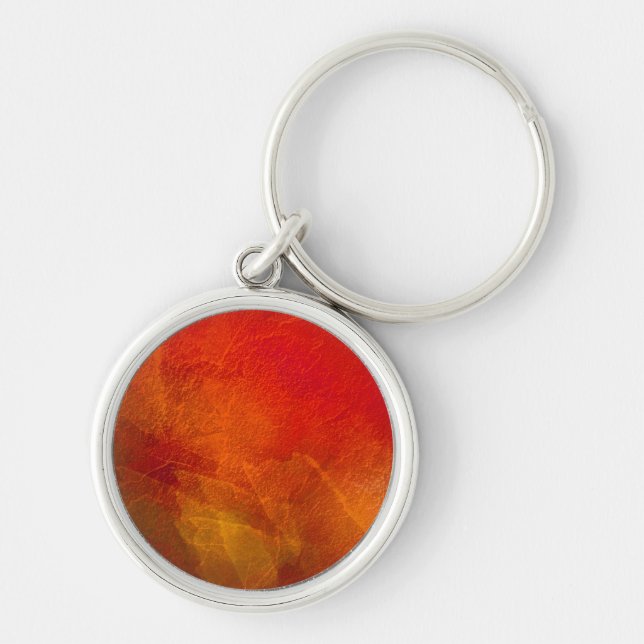 Fire - Abstract Art in Orange, Yellow, Red Key Ring (Front)