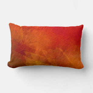 Fire - Abstract Background Art in Deep Orange Lumbar Cushion