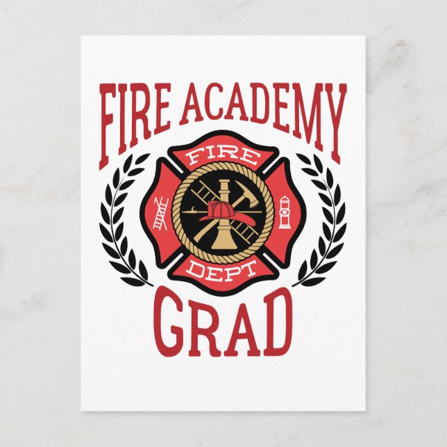Fire Academy Grad Graduation Postcard (Front)