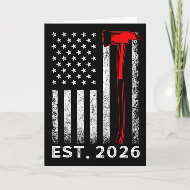 Fire Academy Graduation 2026 Usa Flag Future Firef Card (Front)