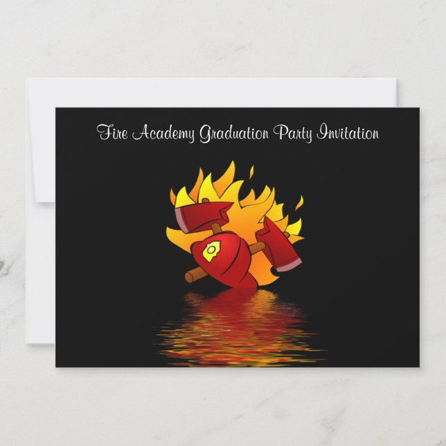 Fire Academy Graduation Party Invitation Fireman (Front)