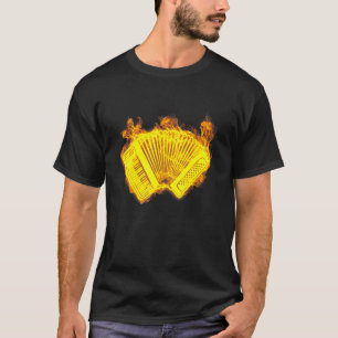 Fire Accordion Flames Music Accordion Player T-Shirt