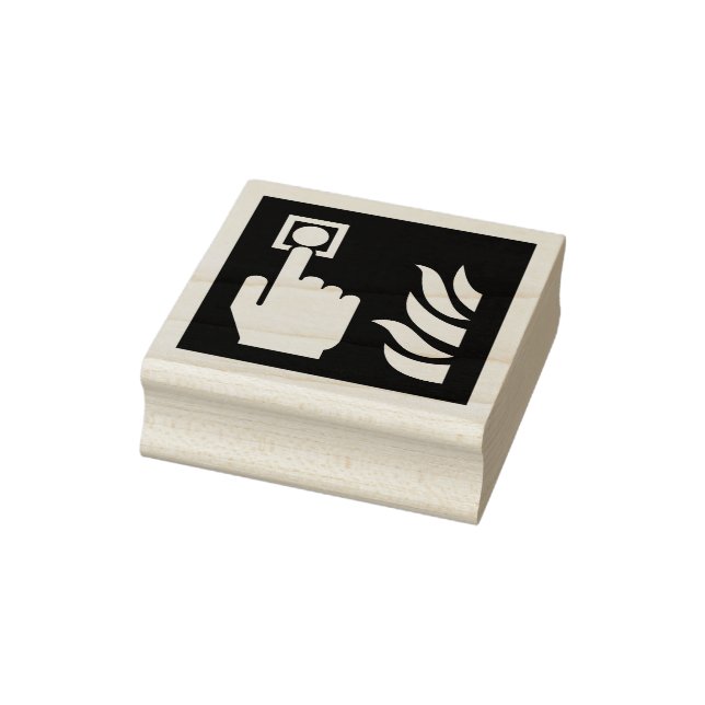 Fire Alarm Button Safety Sign Rubber Stamp (Stamp)
